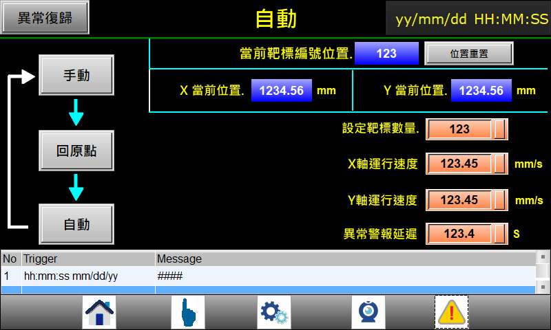 XY 控制平台主畫面